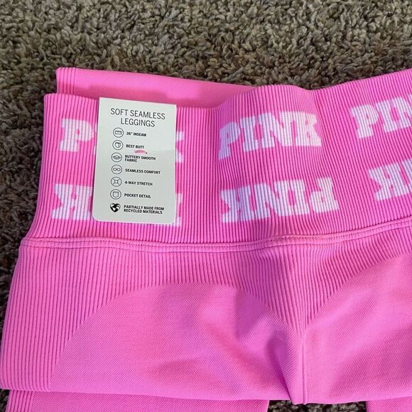PINK Victoria Secret soft seamless leggings size xs with top - Picture 4 of 6